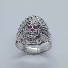 Welcome to my shop! This stunning native ring has been made from scratch in 925 sterling silver, ruby and Diamonds. Great for any occasion! Treat your-self or buy it for the special person in your life. I can resize this ring at no extra cost and it will be shipped to you in an elegant gift box. A  tracking shipping number will be provided to you once the ring has been sent. Ring Weights 4.9 Grams Ring Measurements: Face of the Ring is 16.02 mm x 14.14mm, Size 6 Ring Band:4.40 mm Materials: Soli Silver Ruby Rings For Collectors, Engraved Sterling Silver Ruby Ring, Have A Blessed Day, Ruby Ring, Men's Rings, Signet Ring, Elegant Gift, Solid 925 Sterling Silver, Band Rings