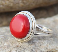 Solid 925 Sterling Silver * Round Shape Gemstone Red Coral * Gift for Her Rings * Beautiful Handmade Rings * Valentine's day gifts02 * * 100% Top quality materials used and genuine natural gemstones. We offer a 100% Satisfaction Guarantee of our unique handcrafted 925 silver jewelry studded with real gemstones. Please read our shipping policy thoroughly.The shipping charges not only for shipping cost also covered handing charges i.e. eBay fees, PayPal Fees ,shipping envelope ,Packaging, stationa Red Sterling Silver Ring Gift, Red Rings Stamped 925 As Gift, Red Ruby Ring Stamped 925 As Gift, Red Ruby Ring Stamped 925 For Gift, Red Ruby Ring With Polished Finish Gift, Handmade Red Rings For Valentine's Day, Red Coral Stone, Red Coral Ring, Envelope Packaging