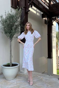 Puff Sleeve Printed Midi Dress Puffy Sleeves, Printed Midi Dress, Shapewear, Make You Feel, Puff Sleeve, The Dress, Floral Print, Milk, Floral Prints