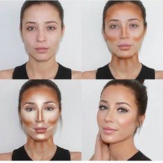 Of course, both the female and male bodies are beautiful as they are, regardless of size or form. But many people still enjoy temporarily altering their looks with makeup. Certain makeup tricks can even make you look slimmer. If you use the right products and techniques, you can ... Teknik Makeup, How To Contour Your Face, Makeup Contouring, Makeup Cantik, Mekap Mata, Makeup Tip, Smink Inspiration, Beauty Make-up, Makijaż Smokey Eye