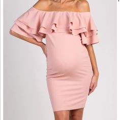 Item: Pinkblush Maternity Dress Size: Large Details: Double Layer Ruffle, Off The Shoulder Dress That Is Fitted And Perfect For Maternity! New To Poshmark? Use Code “H2obabi28” To Save $10 Questions? Leave A Comment Below! Western Maternity Outfits, Off Shoulder Maternity Dress, Chiffon Maternity Dress, Short Bell Sleeves, Fitted Maternity Dress, Pink Blush Maternity Dress, Maternity Dresses For Baby Shower, Floral Maternity Dresses, Maternity Midi Dress