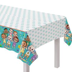 a table cloth with cartoon characters on it