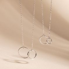 Sister Two Circle Necklace, Gift For Sisters, Interlocking Circle Necklace, Sister Birthday Gift, Necklace For Sister, Big Sister Gift 👭 The infinity rings symbolize the unbreakable bond between big sister and little sister. 🎁 A thoughtful gift for sister's birthday or your sister wedding day. ✅Gold Material: Real gold, genuine solid gold ✅Gold karat options: 14k or 18k gold ✅Gold color options: Yellow Gold, Rose Gold, and White Gold 📐DIMENSIONS Small Charm Necklace: small    * Twisted ring d Round Necklace With Lobster Clasp For Birthday, Mother's Day Sterling Silver Circle Necklace, Mother's Day Circle Sterling Silver Necklace, Sterling Silver Circle Necklace For Mother's Day, Sterling Silver Clavicle Chain As Birthday Gift, Sterling Silver Clavicle Chain For Birthday Gift, Infinity Necklace With Lobster Clasp As Gift, Silver Necklaces With Delicate Chain For Birthday, Silver Necklace With Delicate Chain For Birthday