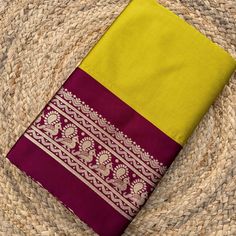 ✅ 𝐒𝐚𝐫𝐞𝐞: ✦ Mesmerizing Luxury Yellow Maroon Semi Silk Saree | 5.50 Meters in length ✦ Lightweight, non-transparent, and resilient ✦ Graceful portrayal of South Indian Fashion ✅ 𝐂𝐨𝐦𝐩��𝐥𝐢𝐦𝐞𝐧𝐭𝐚𝐫𝐲 𝐀𝐝𝐝-𝐎𝐧𝐬: ✦ Complimentary Maroon Blouse Fabric Piece with Golden Lace (Length: 1.00 Meter) ✦ Free Fall and Edging (Pico) to ensure the ideal match! ✅ 𝐔𝐧𝐝𝐞𝐫𝐬𝐭𝐚𝐧𝐝𝐢𝐧𝐠 𝐒𝐚𝐫𝐞𝐞 𝐅𝐚𝐥𝐥𝐬: ✦ It's a cotton fabric piece sewn to the saree's inner edge for added support, structu Pattu Sari, Blouse Indian, Bridesmaid Saree, Golden Lace, Maroon Blouse, Readymade Saree, Engagement Ceremony, Indian Blouse, Style And Grace