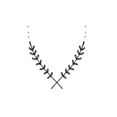 a black and white drawing of a plant with leaves on it's stems, in the shape of a heart