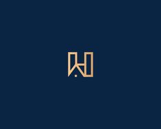 the letter h in gold on a dark blue background