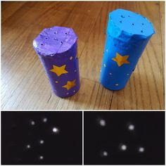 two different pictures of some sort of paper with stars on it and the same one is made out of toilet paper