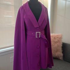 Size Is 00/ Has Never Been Used/ Perfect For Wedding, Cocktail Or Fashion Events Chic Purple Wedding Dress, Fall Wedding Purple Dress, Dress With Cape, Red Satin Dress, Ll Bean Women, Fashion Events, Abstract Dress, Denim Midi Dress, Midi Wrap Dress