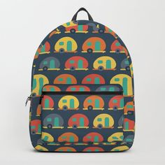 Retro Camper Caravan Backpack by sandrahutter | Society6 Retro Campers, Camper Caravan, Aesthetic Clothes, Camping, Backpacks