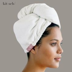 KITSCH Microfiber Hair Towel - White Apartment Necessities, Microfiber Hair Towel, Hair Photoshoot, Hair Towels, Hair Towel Wrap, Hair Turban, Towel Wrap, Dorm Ideas, Hair Towel