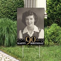 PRICES MAY VARY. Custom Adult 90th Birthday - Gold Party Photo Yard Decoration INCLUDES a custom outdoor yard sign and 2 sturdy stakes for displaying. PERFECT FOR ANY LOCATION! Custom Adult 90th Birthday - Gold Yard Sign SIZE 17 inches wide x 23 inches tall. 90th birthday yard decor is an easy way to decorate for a birthday party. Display at home or any party venue - Both adults and kids will love these Adult 90th Birthday - Gold party supplies. CUSTOM PARTY SUPPLIES: Simply click "Customize Now Party Photo Decorations, Outdoor Birthday Party Decorations, 80th Birthday Party Decorations, Photo Decorations, 90th Birthday Decorations, Diy Halloween Dekoration, 80th Birthday Decorations