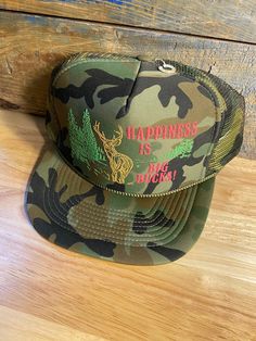 Hat is brand new. Never worn or used. Hat is adult size. Check out pictures to see what you get. Free shipping inside the USA. Hat will be shipped in a box. Trucker Hat With Curved Brim For Hunting, Adjustable Trucker Hat For Hunting, Camouflage Baseball Cap Trucker Hat For Camping, Camouflage Trucker Hat For Camping, Trucker Cap For Hunting, Fun Outdoor Snapback Hat With Flat Bill, Country Style Snapback Trucker Hat For Outdoor, Trucker Hat With Flat Bill For Hunting, Camouflage Snapback Trucker Hat For Hunting