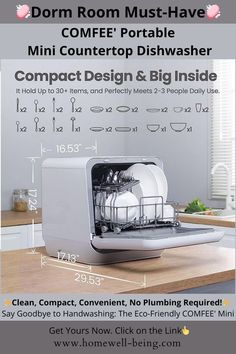 The COMFEE’ Portable Mini Dishwasher Countertop 5 L is perfect for small kitchens, apartments, RVs, and dorms.
Its 5L built-in water tank requires no plumbing, while 6 washing programs and 192°F high-temp cleaning ensure spotless, sanitized dishes. With 360° dual spray technology, an air refresh function, and an eco-friendly design, this compact dishwasher saves water, energy, and space.
Upgrade your kitchen with this portable, efficient, and powerful cleaning solution!
Kitchen Essentials. Top Kitchen Gadgets