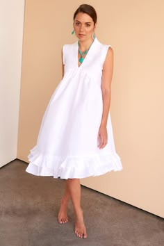 Marya | Dress Italian Linen Dress, White Linen Dress, White Linen Dresses, White Outfits, Linen Dresses, Linen Dress, White Linen, Simple Dresses, In Dubai