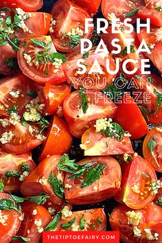 fresh pasta sauce you can freeze with tomatoes and parmesan cheese on the side