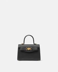 Medusa '95 Small Handbag Black,Gold | VERSACE US Versace Bag, Versace Handbags, Versace Logo, Versace Dress, Versace Bags, Small Handbag, Bag Collection, Airport Fashion, Handbag Black