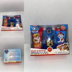 Nwt Paw Patrol Soap And Scrub Bath Set For 4 Pieces Included 1 Soap 1 Scrub 1 Shampoo 1 Bath Hook New See Photos Bath Hooks, Bath Set, Bath Sets, Kids Bath, Paw Patrol, Body Wash, See Photo, Scrubs, Red Blue