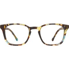 These square glasses have been hand-polished to a glossy finish for a high-fashion look that acetate is famous for. Available in four color combinations: light and dark amber faux woodgrain and ocean blue copper and malachite and tortoiseshell. Spring hinges provide a comfortable fit. Please note the actual pattern on eyeglasses may vary slightly from the one pictured. | Zenni Square Prescription Eyeglasses Tortoise Shell Plastic Plastic Glasses, Glasses Style, Trendy Glasses, High Fashion Looks, Square Eyeglasses