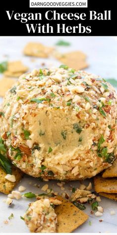 vegan cheese ball with herbs is an easy appetizer to serve at any party