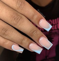 Blue Acrylic Nails, Cute Acrylic Nail Designs, Her Nails