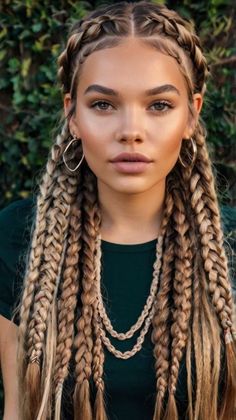 Lots Of Braids Hairstyles, Thick Dutch Braids, Dutch Braids Curly Hair, Ponytail With Braids, Thick Braids, Brazil Hair, Marley Braid, Jumbo Boho Braids, Quick Curly Hairstyles