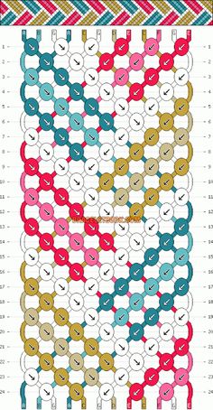 a cross stitch pattern with different colors and shapes on the front, side, and back