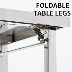 a metal table with the words foldable tables on it