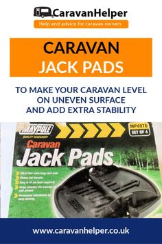 an advertisement for the caravan jack pads is shown in this advertiser's image