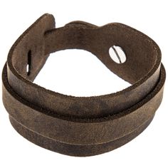 two brown leather bracelets with holes on them