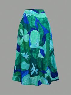 Women Fashionable A-Line Printed Holiday Style Skirt Green Boho   Woven Fabric Tropical,Plants,All Over Print A Line,Flared Non-Stretch  Women Clothing, size features are:Bust: ,Length: ,Sleeve Length: Printed Wide Leg Pants, Women Skirts, Boho Green, Elegant Dresses Long, Holiday Style, Women Midi, Green Skirt, Kids Beachwear, Womens Midi Dresses