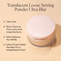 Discover cult-favorite Translucent Loose Setting Powder in shade Translucent in both our original formula and Ultra-Blur for 16 hours of weightless wear. Set and maintain your foundation for incredible staying power so skin looks and feels flawless. Translucent Loose Setting Powder Original: Set, don’t settle with the original Translucent Loose Setting Powder, now with 24HR Shine Control! Translucent Loose Setting Powder is beloved for its 16HR wear and iconic soft-focus finish with zero flashba Setting Powders, Instant Tan, Loose Setting Powder, Grande Cosmetics, Translucent Powder, First Aid Beauty, Moisturizer With Spf, Soft Focus, Tanning Lotion