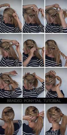 10 Tutorials For Long, Straight Hair That Are Perfect For Prom | Gurl.com Modern Hairdo, Ponytail Hairstyles Tutorial, Hair Romance, Hair Stylists, Hair Design, Braided Ponytail