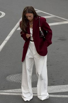 Discover how to style chic burgundy outfits for fall with our guide. From cozy sweaters and leather skirts to bold blazers and statement accessories, find the perfect burgundy look for any occasion. Burgundy Outfit Ideas, Burgundy Outfits For Women, Burgundy Outfit Aesthetic, Burgundy Outfit Ideas Color Combos, Burgundy Outfits Female, Burgundy Outfit Ideas Classy, Burgundy Outfit Black Woman, Burgundy Outfit Ideas Casual, Burgundy Outfits For Women Casual Colourful Blazer Outfit, Burgundy And Grey Outfits, Burgundy Hat Outfit, Outfit Ideas Burgundy, Burgundy Cardigan Outfit, London Fall Outfits