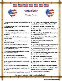 an american trivia quiz is shown with the words in red, white and blue