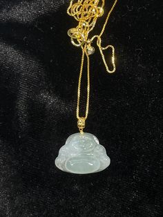 SOLID 18K Gold Pendant - Certified Genuine Burma Icy Metallic Sheen Jadeite Jade Happy Fortune Lucky Buddha Pendant + Free 18K Yellow Vermeil GP Solid 925 SS Necklace Adjustable Necklace up to approximately 17.5" inches Please DM for more Burma Jadeite items Please see my other listing Thank you for supporting my small business!! 😍😍 Welcome in!  Wholesale Prices on Certified Genuine Precious, Semi-Precious Gemstones & Vintage Jewelries!  Please shop my other listing Been in Business for over 2 Jade Buddha, San Gabriel, Buddha Pendant, Adjustable Necklace, Precious Gemstones, Semi Precious Gemstones, Gold Pendant, Semi Precious, Necklace Etsy