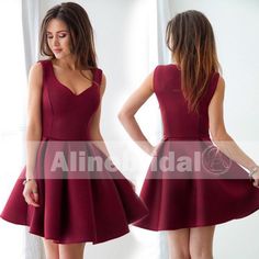 Simple Cheap Burgundy Mini Sleeveless Sweet-16 Homecoming Dresses This homecoming dress could be custom made, there are no extra cost to do custom size and color.Description of homecoming dress1, Material:double FDY fabric 2, Color: picture color or other colors, there are 126 colors are available, please contact us for more colors, please ask for fabric swatch by this link: https://www.alinebridal.com/collections/extra-cost/products/fabric-swatch-fabric-sample, total cost is $20.003, Size: stan Best Homecoming Dresses, Modest Homecoming Dresses, Pretty Homecoming Dresses, Elegant Homecoming Dresses, Simple Homecoming Dresses, Cheap Homecoming Dresses, Yellow Lace, Homecoming Dresses Short, Long Bridesmaid Dresses