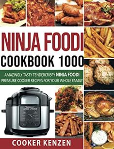 the ninja food cookbook is shown with pictures of different foods and ingredients in it