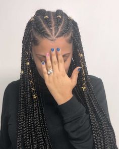 Long Cornrows, Long Box Braids, Feed In Braid, Box Braids Styling, Makijaż Smokey Eye, Girls Hairstyles Braids, 4c Hair, Cornrow Hairstyles