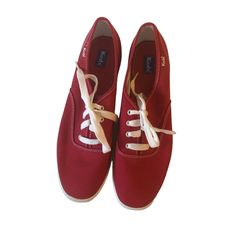 Nwot Keds Red Sneakers Keds Sneakers Red White Laces No Box Size 9.5 M1282 Excellent Condition Keds Red And White Polka Dot Sneakers Upper And Insole Look New, No Sign Of Wear Sides Of Soles Have One Small Mark And Some Yellowing Soles Have A Few Marks No Box Size 7.5 M720 Comfortable Red Low-top Sneakers, Comfortable Red Lace-up Sneakers, Comfortable Red Sneakers With Round Toe, Comfortable Red Round Toe Sneakers, Comfortable Red Canvas Shoes With Round Toe, Red Canvas Shoes With Round Toe And Laces, Casual Red Canvas Shoes With Laces, Sneakers Keds, Keds Sneakers