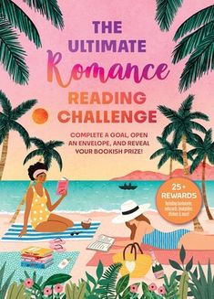 the ultimate romance reading challenge book with an image of two people sitting on beach chairs