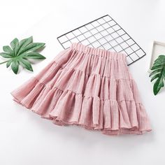 Skirt Chiffon, Rok Mini, Casual Outwear, Chic Skirts, Chiffon Fashion, Beach Skirt, Tween Outfits, Chiffon Ruffle