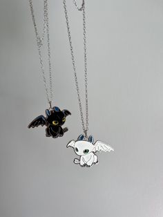 White Dark Dragon Couple Necklace, Cute Carton Dragon Necklace, Night Fury and Light Fury Lover Necklace, 2 Pcs BFF Necklace - Etsy Cute Matching Necklaces For Couples, Couple Chains Necklaces, Night Fury And Light Fury, Cute Couple Necklaces, Dragon Couple, Necklaces For Couples, Matching Necklaces For Couples, Dark Dragon, Couples Necklace