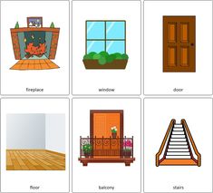 four different types of windows and doors