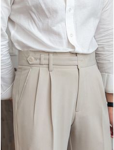 Men's Dress Pants Trousers Pleated Pants Suit Pants Gurkha Pants Pocket High Rise Plain Comfort Breathable Outdoor Daily Going out Vintage Elegant Black Beige 2023 - £ 23 Men Styling, Retro Suits, Trendy Suits, Men's Formal Style, Suit Pant, Winter Pants, England Fashion, Pleated Trousers, Mens Dress Pants