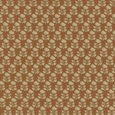 a brown and white wallpaper with small leaves on the bottom, in an ornate pattern