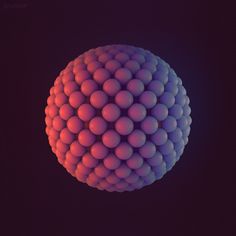 an image of a large ball with many balls on the top and bottom, against a dark background