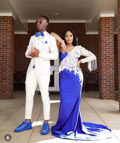 Royal Blue And White Prom Couple, White And Blue Prom Suit, White Prom Suit, Prom Couples Outfits, Blue Prom Suit, 8th Grade Prom, Graduation Suit, Prom 2k24, Prom Blue