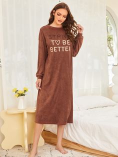 Casual Long Dresses, Night Dress For Women, Women's Nightgowns, Long Sleeve Flannel, Long Dress Casual, Nightgowns, Long Dresses, Closet Organization, New Year Gifts