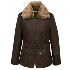 Brown Fur Jacket, Fur Jacket Women, Ladies Short Jackets, Fur Leather Jacket, Real Fur Coat, Winter Quilts, Brown Fur, Belted Jacket, Brown Leather Jacket