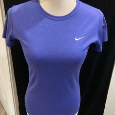 Women’s Purple Nike Legend Shirt, Moisture Wicking, Anti-Odor, Super Soft, Lightweight, Standard Fit 100% Polyester Nwot Size Xs Fitted Purple Crew Neck T-shirt, Purple Crew Neck T-shirt For Workout, Purple Crew Neck T-shirt For Sports, Nike Fitted Shirt For Sports, Nike Fitted Sports Shirt, Fitted Nike Sports Shirt, Fitted Nike Shirt For Sports, Purple Stretch Crew Neck Top, Nike Purple Crew Neck T-shirt